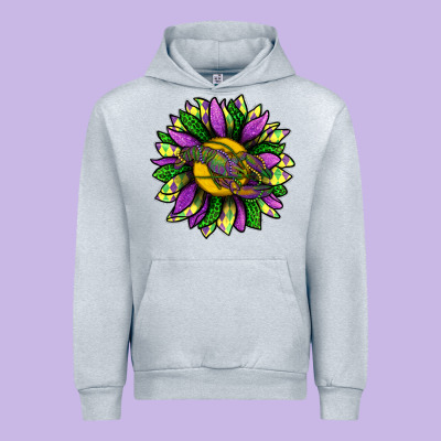 Mardi Gras Sunflower With Crawfish Urban Hoodie Designed By Bundleandbundleshop