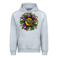 Heather Grey Mardi Gras Sunflower With Crawfish Urban Hoodie - BundleAndBundleShop