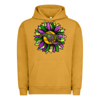 Pigment Peanut Butter Mardi Gras Sunflower With Crawfish Urban Hoodie - BundleAndBundleShop