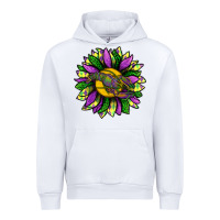 White Mardi Gras Sunflower With Crawfish Urban Hoodie - BundleAndBundleShop