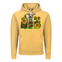 Vintage Mustard charolais heifer with sunflowers Vintage Hoodie - LillyAllenDesigns