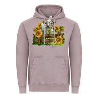 Vintage Zinc charolais heifer with sunflowers Vintage Hoodie - LillyAllenDesigns
