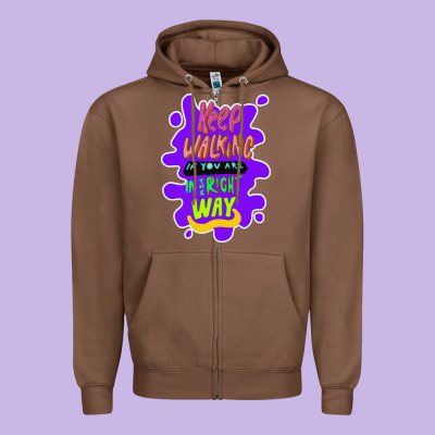 Keep Walking If You Are In The Right Way Zipper Hoodie Designed By Bettercallsaul