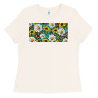 Sunflower And Daisy With Leopard Ladies Tee | Teevron