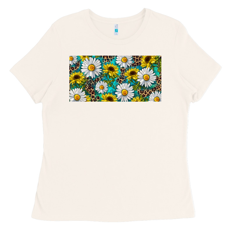 Sunflower And Daisy With Leopard Ladies Tee by RanaPortraitStore | Teevron