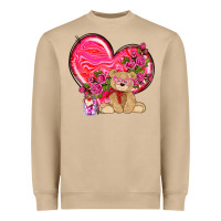 Mushroom valentines heart with bear Heavyweight Sweatshirt - NancyCooperArtShop