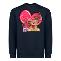 Valentines Heart With Bear Heavyweight Sweatshirt | Teevron