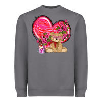 Storm valentines heart with bear Heavyweight Sweatshirt - NancyCooperArtShop