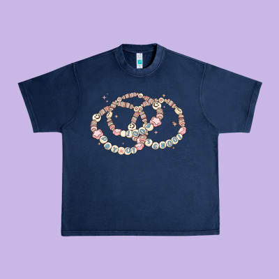 100 Days Of School Friendship Bracelet Urban Heavy Tee Designed By Maliassmallbusiness