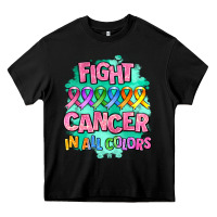 Black fight cancer in all colors Heavy Core Tee - AdoDesignShop