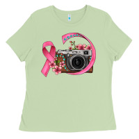 Matcha floral cancer ribbon vintage camera Ladies Tee - FaDigitalArtStudio