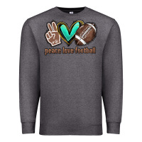 Charcoal Heather Peace love football Premium Sweatshirt - HowdyJamesFarm