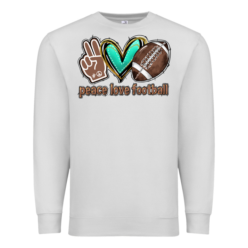 Peace Love Football Premium Sweatshirt by HowdyJamesFarm | Teevron