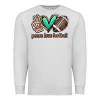 Dove Grey Peace love football Premium Sweatshirt - HowdyJamesFarm