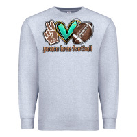 Heather Grey Peace love football Premium Sweatshirt - HowdyJamesFarm