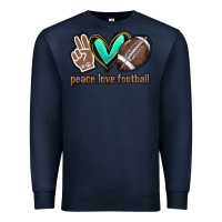 Navy Peace love football Premium Sweatshirt - HowdyJamesFarm