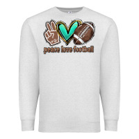 Oatmeal Heather Peace love football Premium Sweatshirt - HowdyJamesFarm