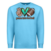 Ocean Blue Peace love football Premium Sweatshirt - HowdyJamesFarm