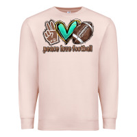 Pale Pink Peace love football Premium Sweatshirt - HowdyJamesFarm