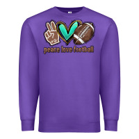 Purple Peace love football Premium Sweatshirt - HowdyJamesFarm