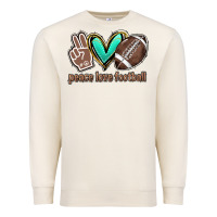 Sandshell Peace love football Premium Sweatshirt - HowdyJamesFarm
