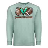 Seafoam Peace love football Premium Sweatshirt - HowdyJamesFarm