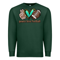 Sports Green Peace love football Premium Sweatshirt - HowdyJamesFarm