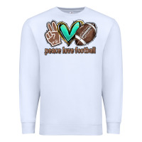 White Peace love football Premium Sweatshirt - HowdyJamesFarm