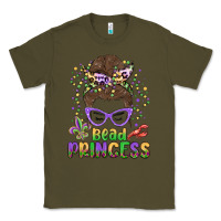 Army Green bead princess messy bun mardi gras Classic Tee - MaliasSmallBusiness
