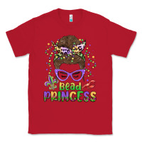 Red bead princess messy bun mardi gras Classic Tee - MaliasSmallBusiness