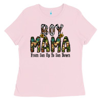 Bubblegum Pink Boy Mama From Son Up To Son Down Ladies Tee - CowhideDigitalArt
