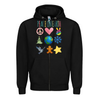 Black PEACE ON EARTH Zipper Hoodie - Bettercallsaul