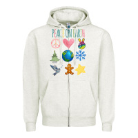 Oatmeal Heather PEACE ON EARTH Zipper Hoodie - Bettercallsaul