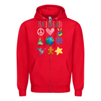 Red PEACE ON EARTH Zipper Hoodie - Bettercallsaul