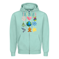 Seafoam PEACE ON EARTH Zipper Hoodie - Bettercallsaul