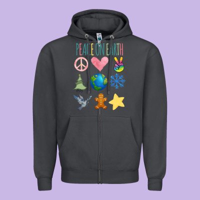 Peace On Earth Zipper Hoodie Designed By Bettercallsaul