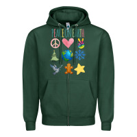 Sports Green PEACE ON EARTH Zipper Hoodie - Bettercallsaul