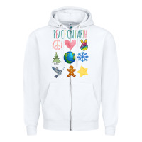 White PEACE ON EARTH Zipper Hoodie - Bettercallsaul