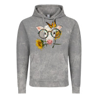 Cloud Rock charolais calf with sunflowers and butterfly Vintage Hoodie - LillyAllenDesigns