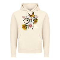 Vintage Artic charolais calf with sunflowers and butterfly Vintage Hoodie - LillyAllenDesigns