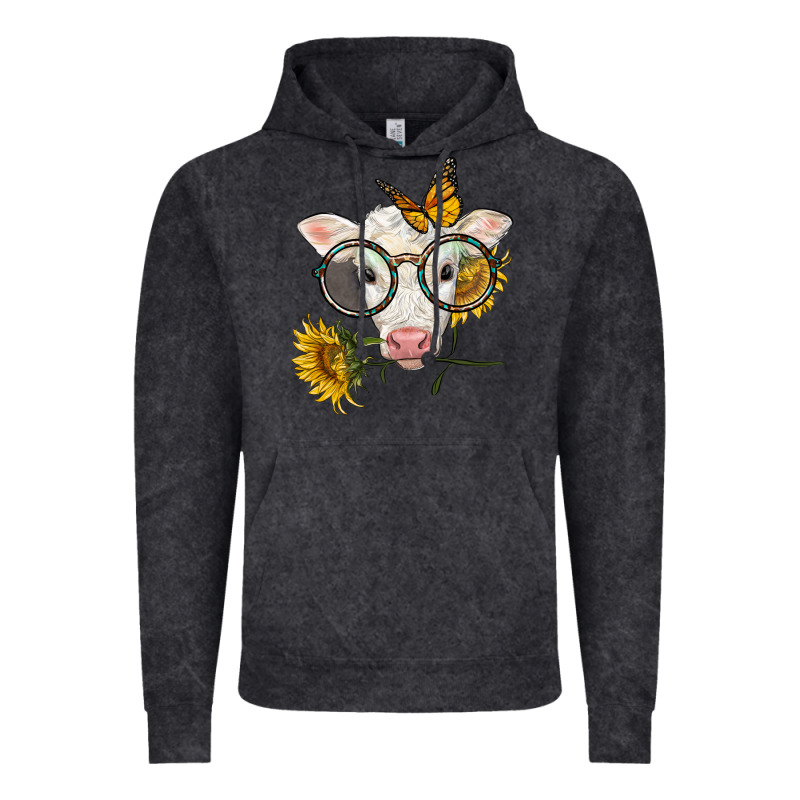 Charolais Calf With Sunflowers And Butterfly Vintage Hoodie by LillyAllenDesigns | Teevron