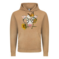 Vintage Camel charolais calf with sunflowers and butterfly Vintage Hoodie - LillyAllenDesigns