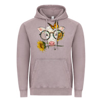 Vintage Zinc charolais calf with sunflowers and butterfly Vintage Hoodie - LillyAllenDesigns