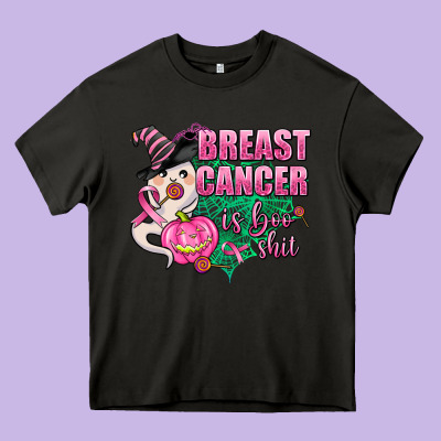 Breast Cancer Is Boo Shit Heavy Core Tee Designed By Adodesignshop