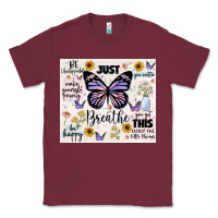 Burgundy just breathe Classic Tee - JahusDesignShop