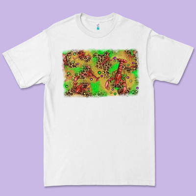Mardi Gras Crawfish And Glitter Background Premium Tee Designed By Adodesignshop