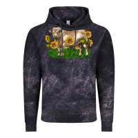 Cloud Black charolais bull with sunflowers Vintage Hoodie - LillyAllenDesigns