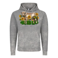 Cloud Rock charolais bull with sunflowers Vintage Hoodie - LillyAllenDesigns