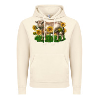 Vintage Artic charolais bull with sunflowers Vintage Hoodie - LillyAllenDesigns