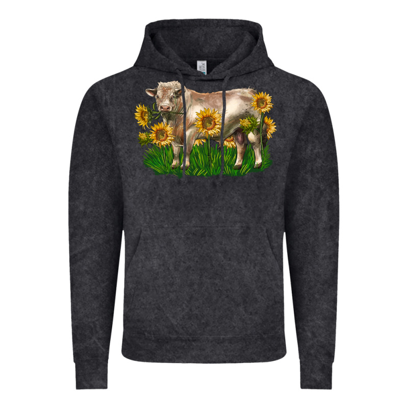 Charolais Bull With Sunflowers Vintage Hoodie by LillyAllenDesigns | Teevron